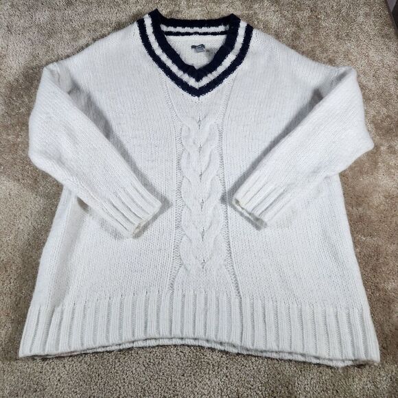 aerie Sweaters - Aerie Sweater Womens Medium White Cable Knit Pullover Sweater Wool Blend